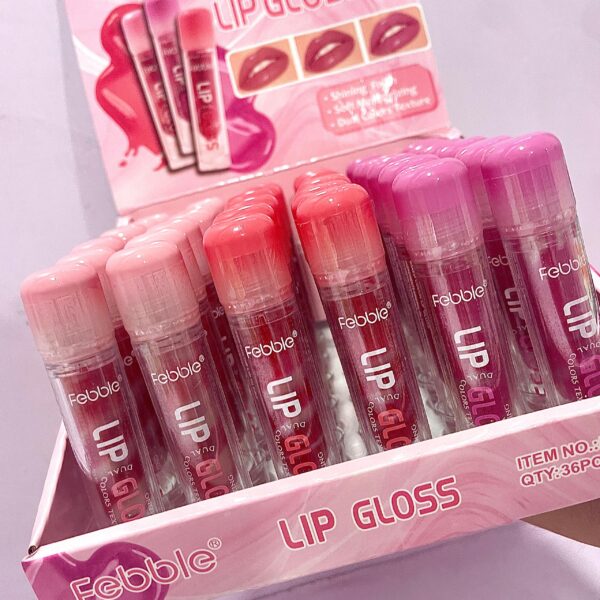 Lip Gloss Dual Colors Texture Febble - Imagen 2