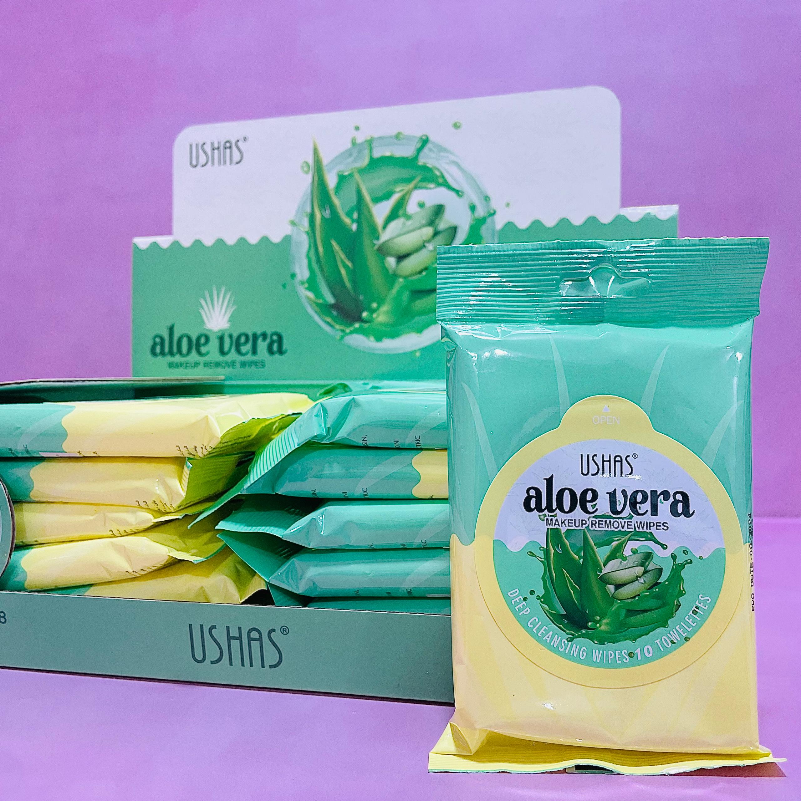 Toallitas Desmaquillantes de Aloe Vera Ushas